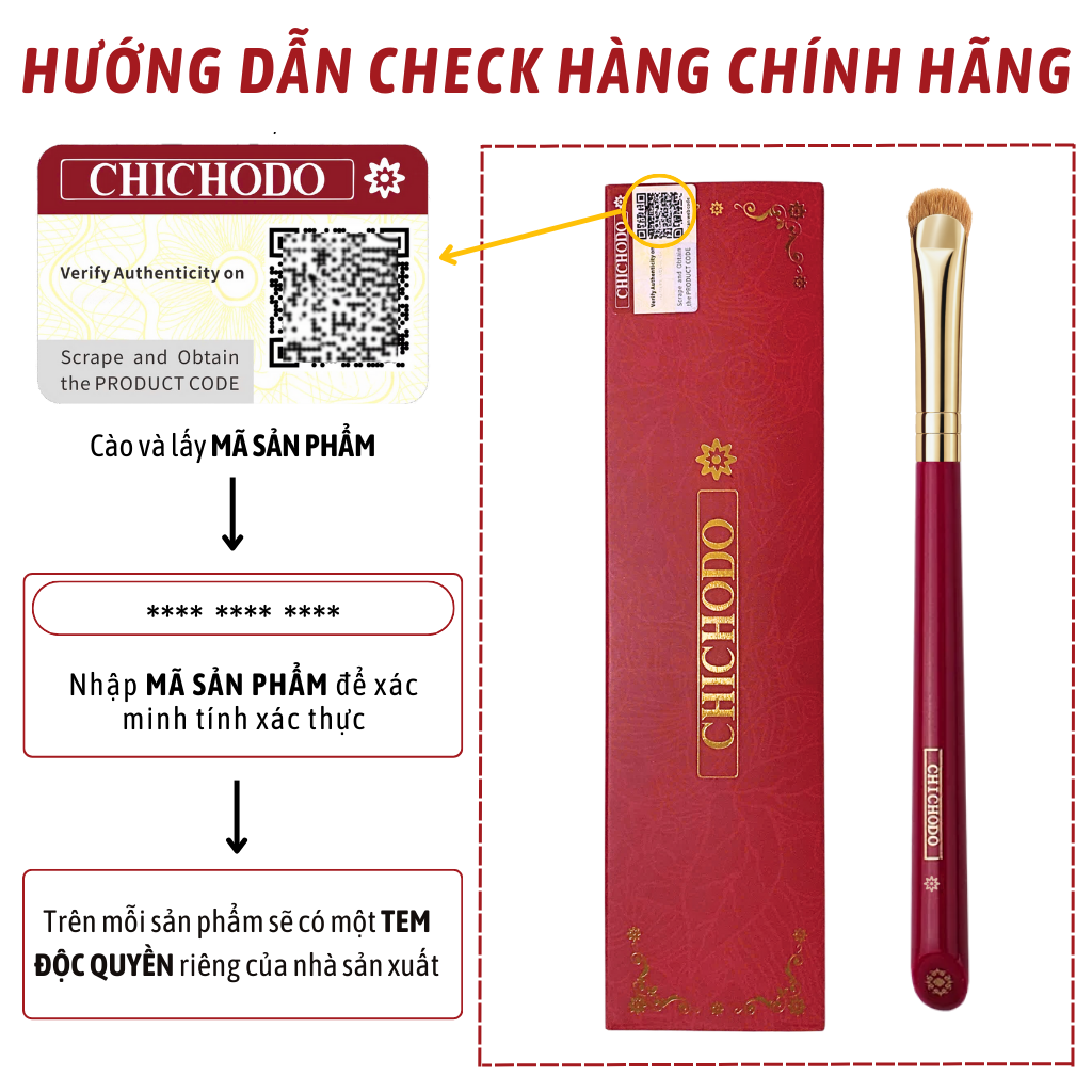 Cọ Kẻ Mí Dưới, Mí Mắt, Bọng Mắt Hình Lưỡi Liềm CHICHODO Thin Crescent Liner Brush C129